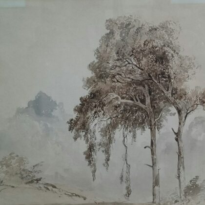 Boslandschap Twee bomen. Ongedateerd.