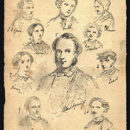 Personages bij de novellen Portretten en Kees Springer uit 1858.