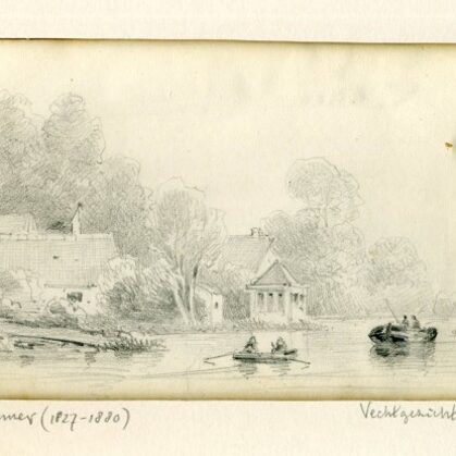Theekoepel bij Loenen aan de Vecht. Tekening 1852.