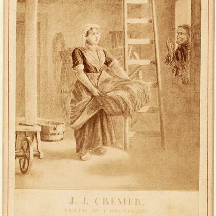 Grietje op 't Honings arf. Tekening bij de novelle uit 1866.