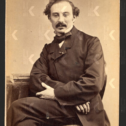 Foto van Cremer op zijn visitiekaartje uit ca 1861.