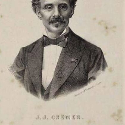 Portret van Cremer uit 1878 gepubliceerd in het Leeskabinet.