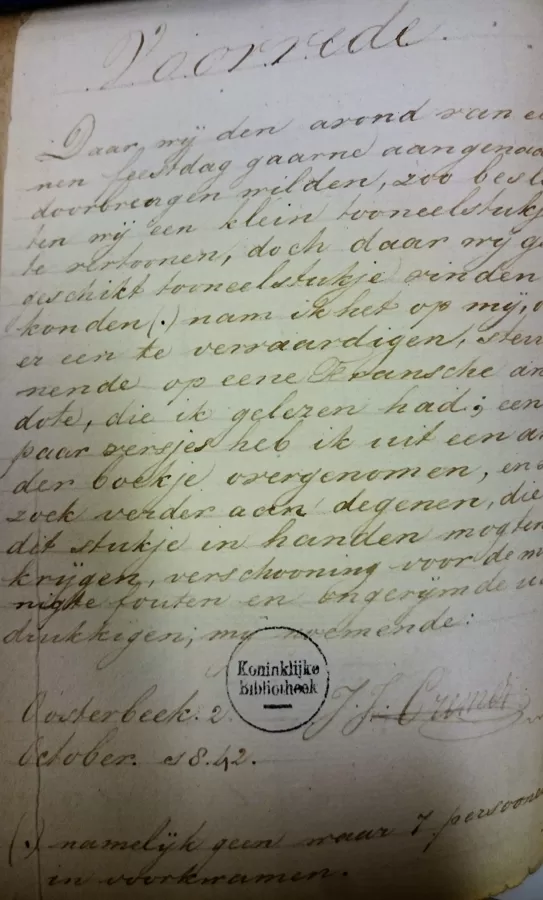 1842: De dwaling. eerste toneelwerk.
