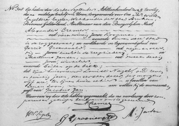 1827: Geboorteakte