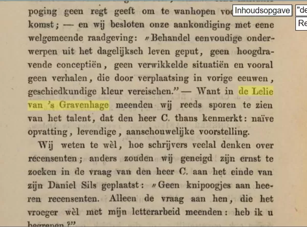 De nieuwe recensent, 1858