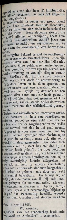 Arnhemsche courant, 6 april 1865.