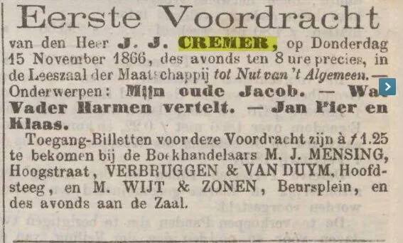 Rotterdamsche courant, 12 november 1866.