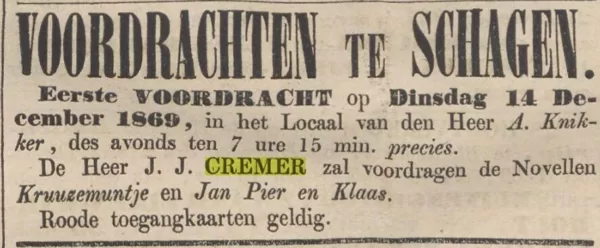 Opregte Haarlemsche courant, 11 december 1869.