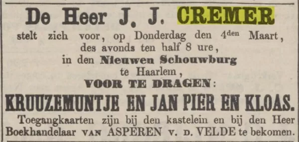 Opregte Haarlemsche courant, 22 februari 1869.