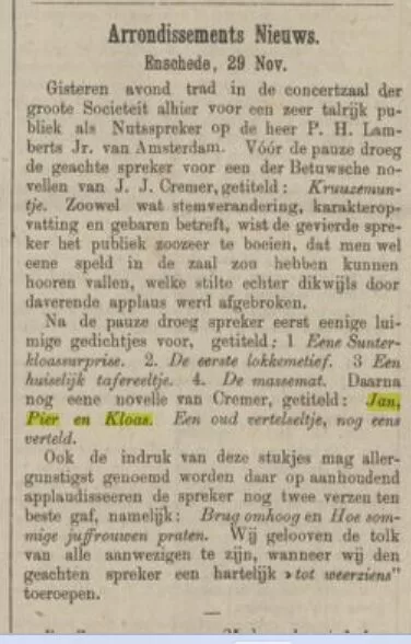 Tubantia, 30 november 1881.
