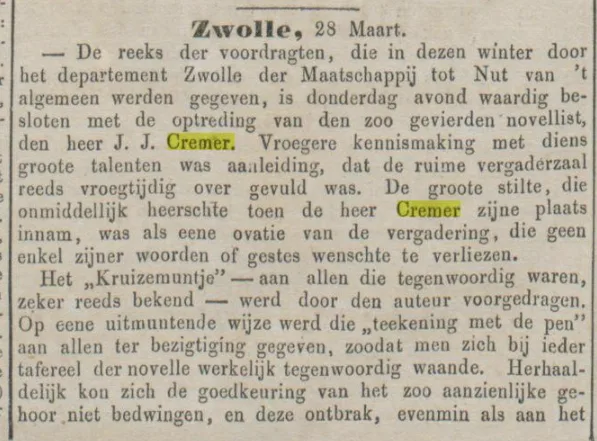 Provinciale Overijsselsche en Zwolsche courant, 30 maart 1868.