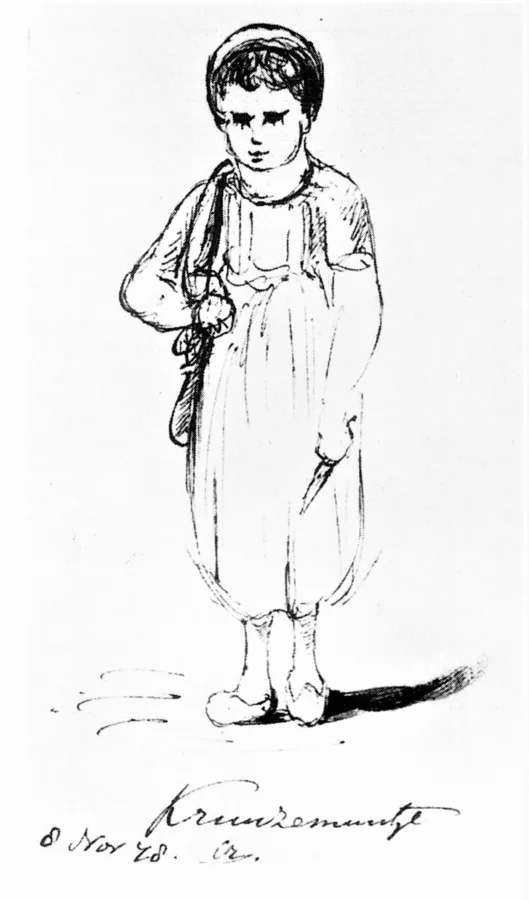 Tekening van Kruuzemuntje door J.J. Cremer, 1872.