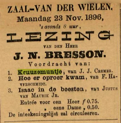 Leeuwarder Courant, 16 november 1896.