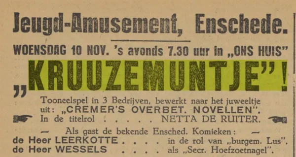 Twentsch dagblad, 8 november 1926.