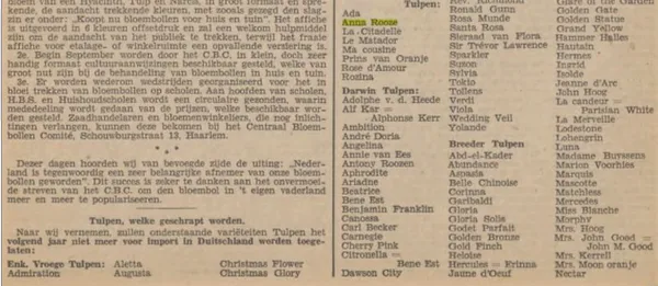 Weekblad voor den bollencultuur, 20 augustus 1943.