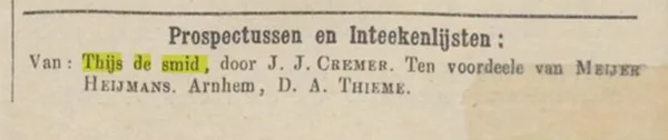 Nieuwsblad voor den boekhandel 4 november 1869.