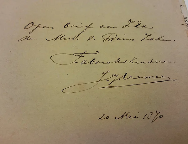 Handschrift, 20 maart 1870.