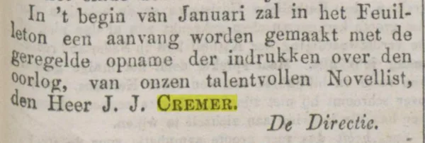Nieuws van den dag, 21 december 1870.