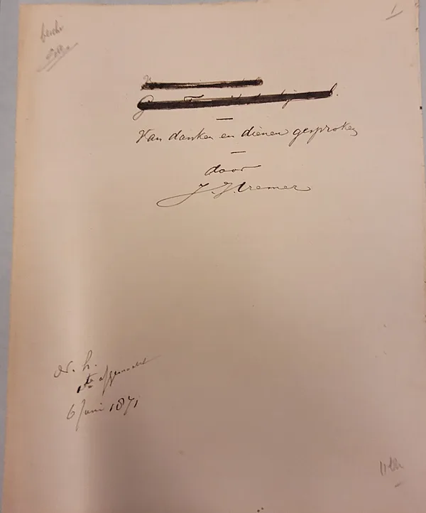 Handschrift, 1871.