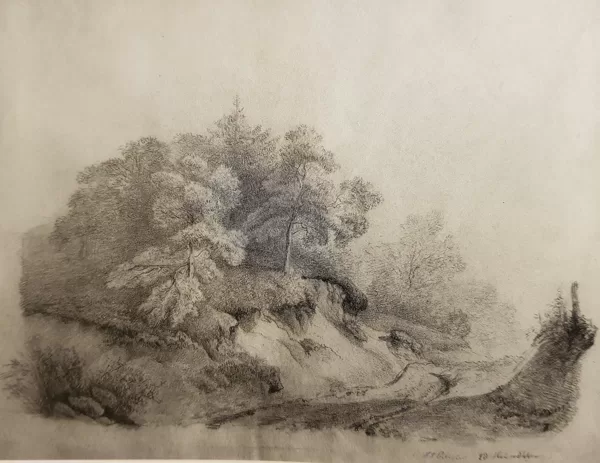 Boslandschap tekening uit ca 1844