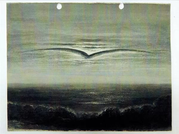Wolkspeling. Tekening uit 1870.