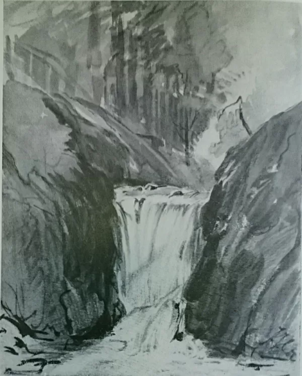 Waterval in Duitsland. Ongedateerd.