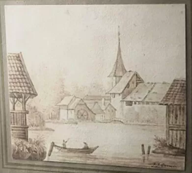 Romantisch rivierlandschap. ca 1845. 