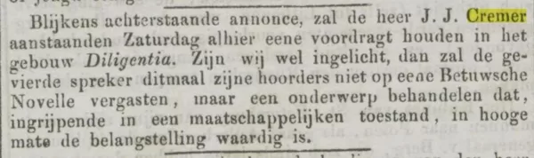 Dagblad van Zuid Holland en sGravenahge, 3 maart 1870.