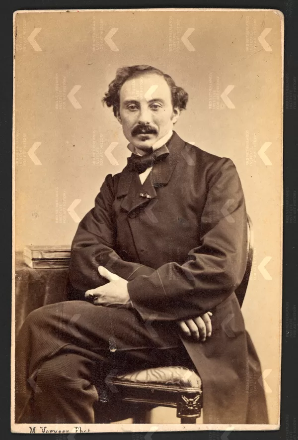 Foto van Cremer op zijn visitiekaartje uit ca 1861.